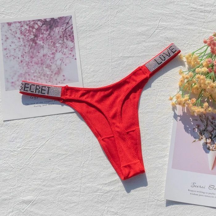 String taille basse en nylon avec biscuits brillants pour femmes,sous ...