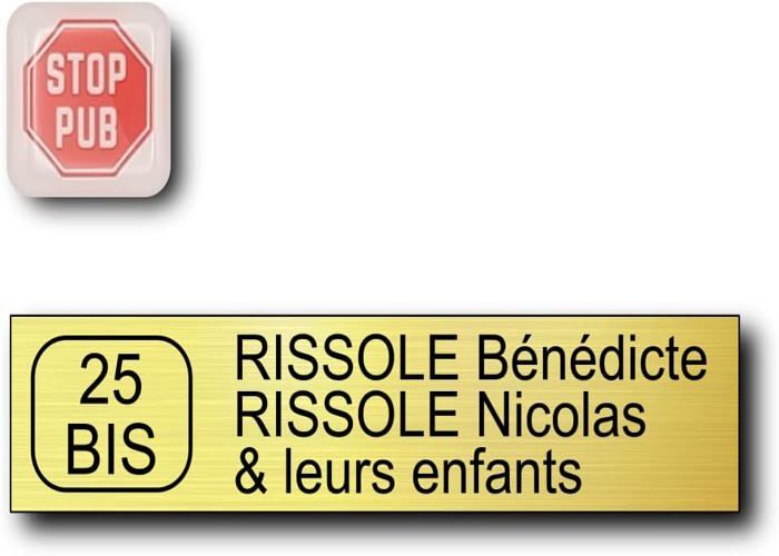 DECOHO - Plaque Boite Aux Lettres Personnalisée Adhésive Au Format