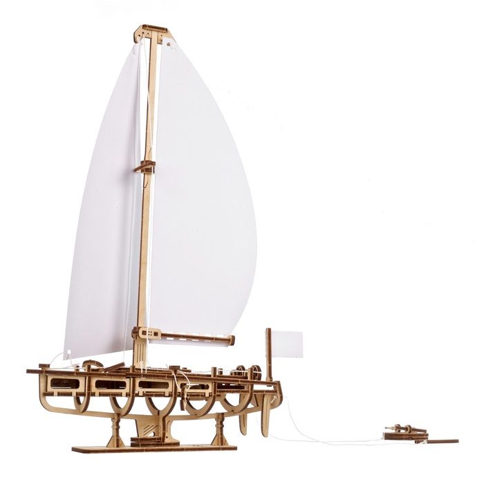 UGEARS Yacht Ocean Beauty – Puzzle 3D En Bois 95 Pièces – Niveau Facile – Voiles Papier