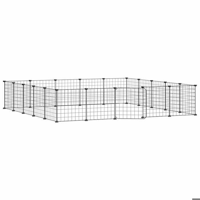 Meilleurs prix pour Meilleures Poulailler-Enclos-Cage animaux - de compagnie à 20 panneaux et porte Noir 35x35 cm SSD8322246