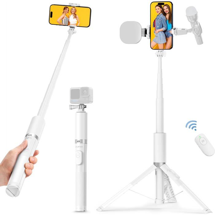 Stabilisateur smartphone Insta360 Flow 2 Blanc pliable autonomie 10h NFC