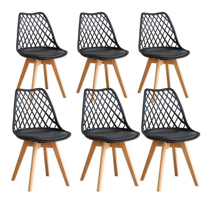 Chaise De Salle à Manger - Set De 4 - Assise En Simili Daim Scandinave Avec Pieds En Acier Noirs Gris 97133370