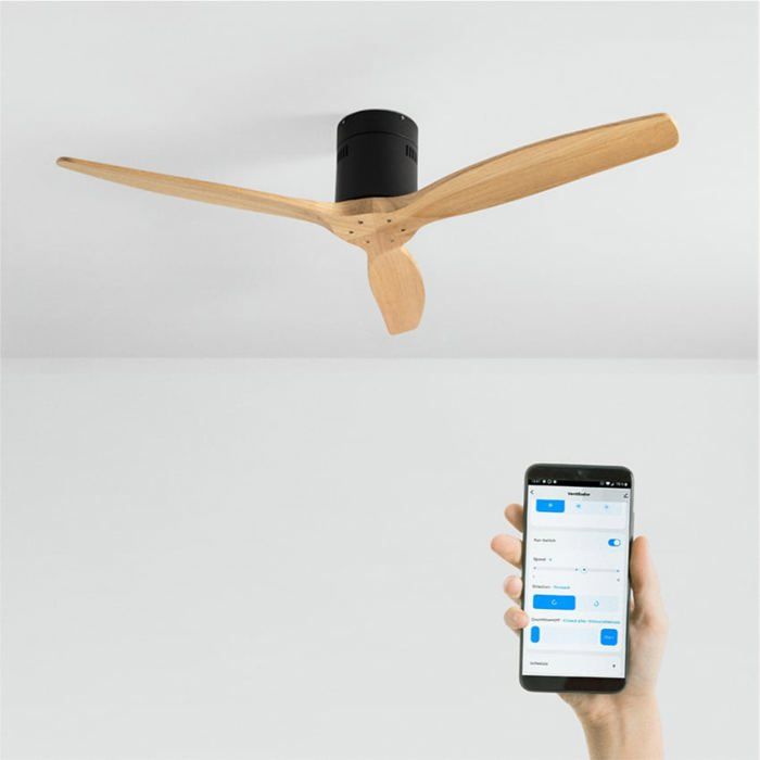 Ventilateur de plafond - Create - WIND CALM NATURAL WOOD - Silencieux - Bois - Ø132cm