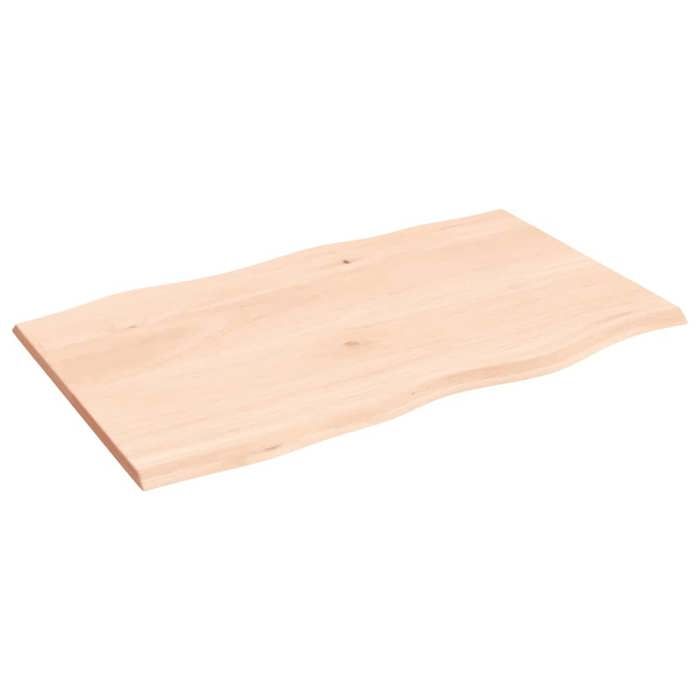 Dessus de table en chêne massif - WIENS - 100x60x2 cm - Non traité - Capacité 48 kg - Bords de vie latéraux - Artisanal