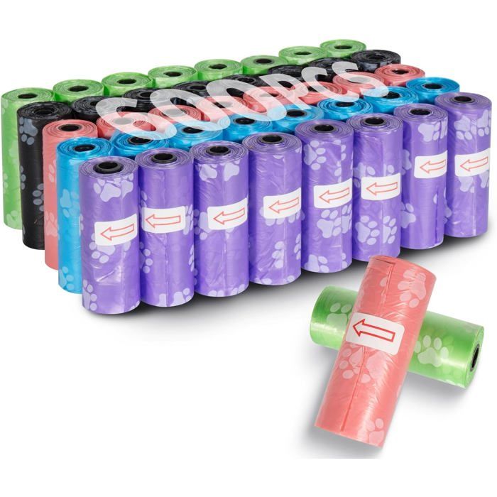 600 Sacs à Crottes Chien - 40 Rouleaux avec Distributeur 33x23 cm Anti-Fuite Ramasse-Crottes Portable Hygiène Canine Pratique