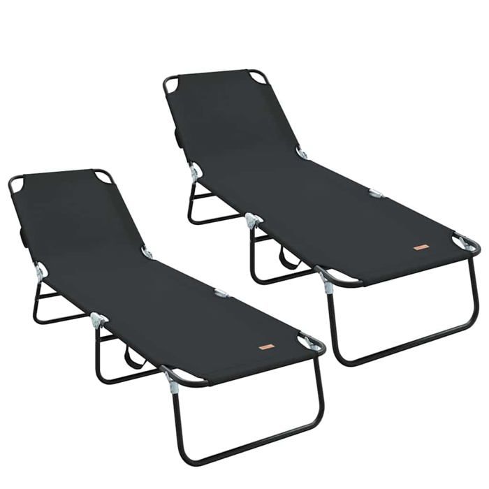 vidaXL Chaise longue pliante 2 pcs Portable Tissu Oxford