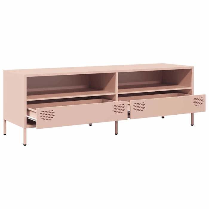 NEUF Armoire TV - Rose - Meuble TV - TABLE TV - rose 135x39x43 5 cm - acier laminé à froid TT4973