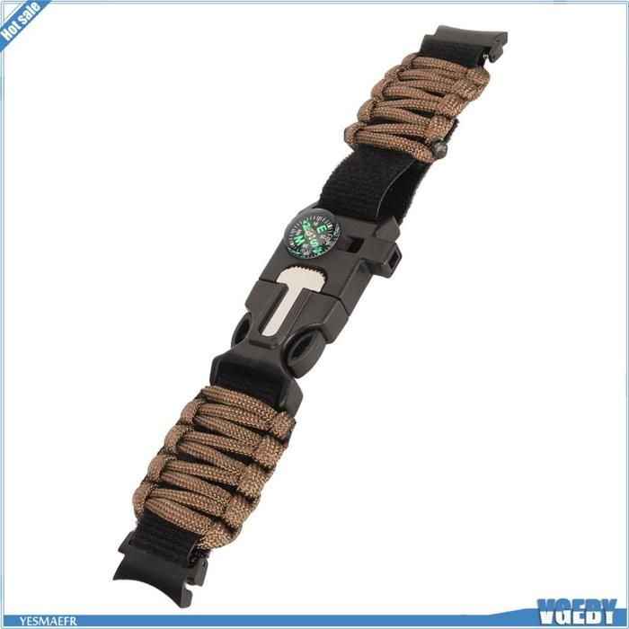 Bracelet Paracorde 6-en-1 Avec Sifflet, Boussole Et Allume-feu – Accessoire Indispensable Pour Escalade, Camping Et Aventure En Plein Air