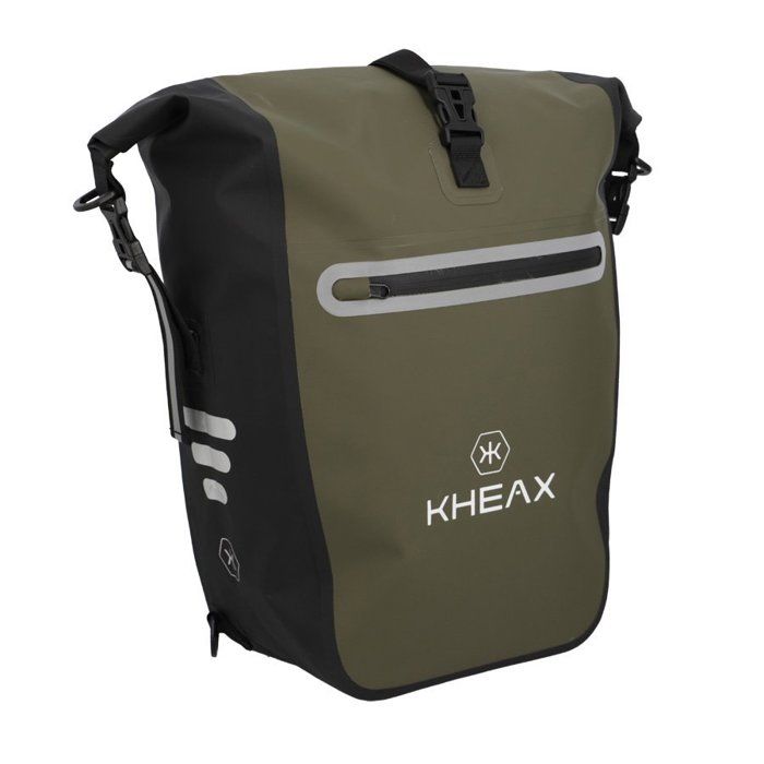 Sacoche velo porte bagage/sac a dos kheax ventoux ii kaki etanche - 61x30x17 cm - 30 l