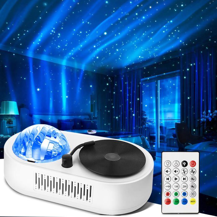 Projecteur Galaxie avec haut-parleur Bluetooth lampe aurore boréale rechargeable projecteur détoiles avec télécommande