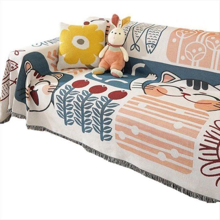 Housse de Canapé Universelle DÉté Housse de Coussin de Canapé en Tissu Couverture Simple Universelle Toutes Saisons comme illustré