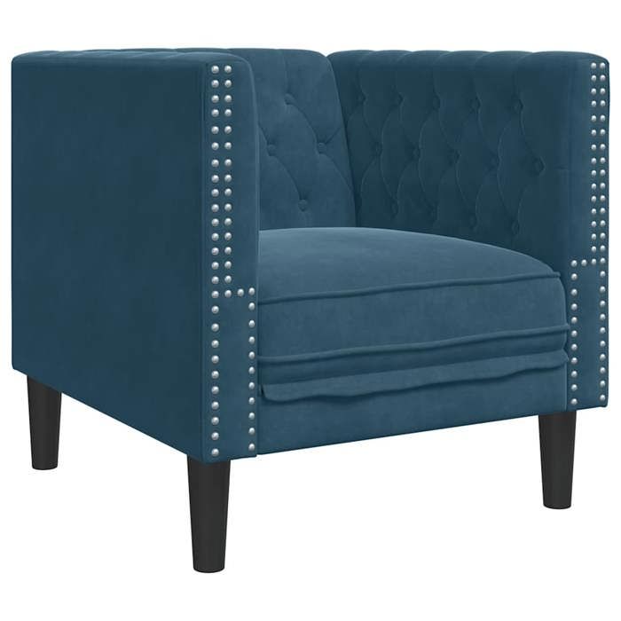 velours Fauteuil-chaise simple - 1 pc - maximal: 110 kg - Magnifique - Chesterfield bleu 364218