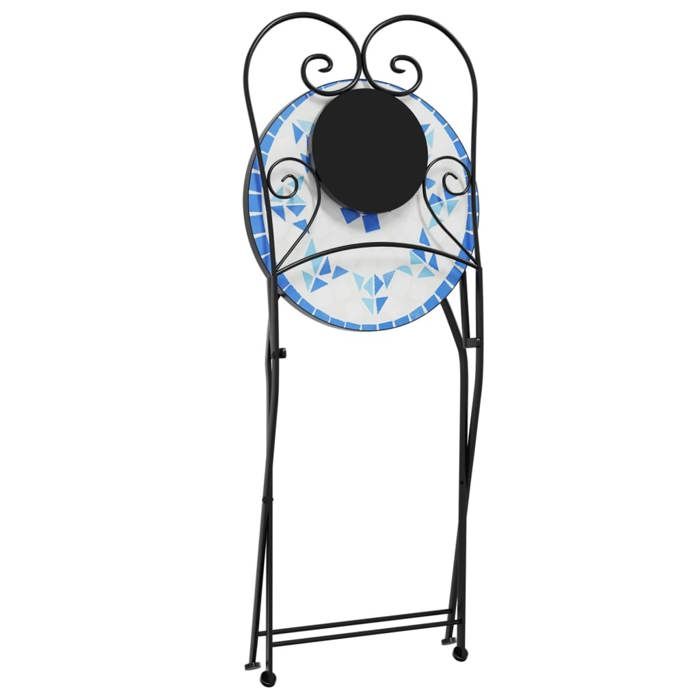 Mode Chaises de bistro pliablesCHEZ YIYISet de 2Fauteuil de relaxation élégantbleu et blanc céramique 38x455x895 c8723