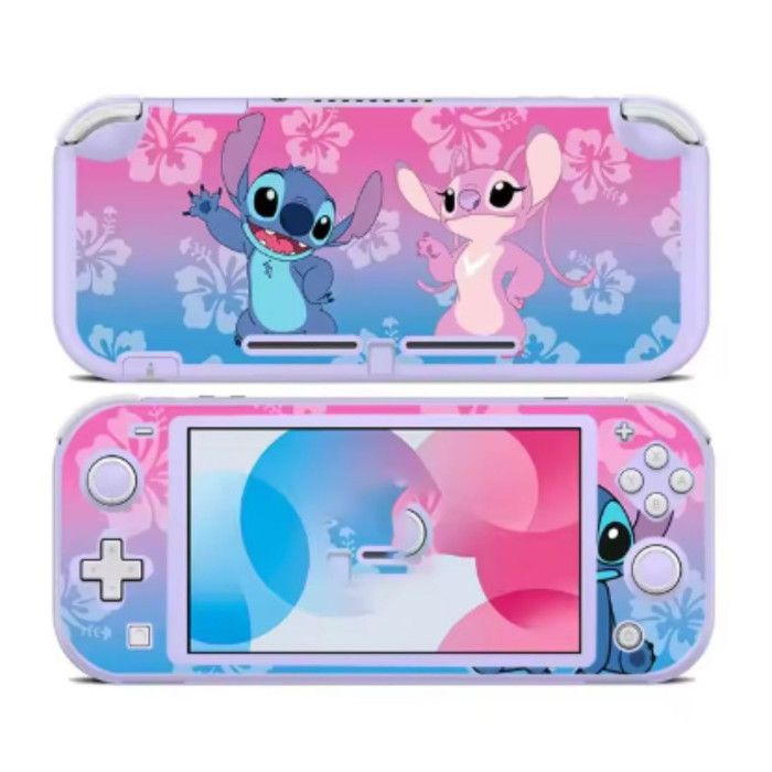 Coque de protection silicone - ROYAUME DES BÊTES - Nintendo Switch Lite - Violet - Design Stitch & Angel - Anti-choc antidérapante