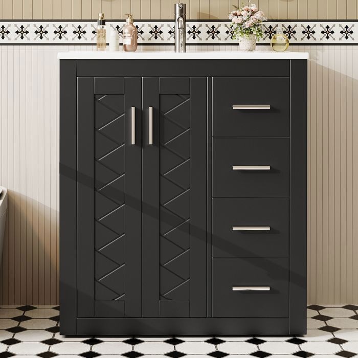 Lavabo indépendant de 76 x 46 Lavabo indépendant de 76 x 46 5 x 85 5 cm entièrement peint avec trois glissières silencieuses + por