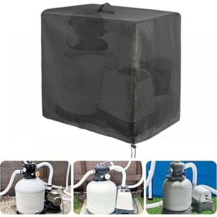 Bâche de Protection pour Pompe de PiscineHousse de Pompe de Piscine 84x61x86cmHousse de Filtre à SableCache Pompe Piscine Hors