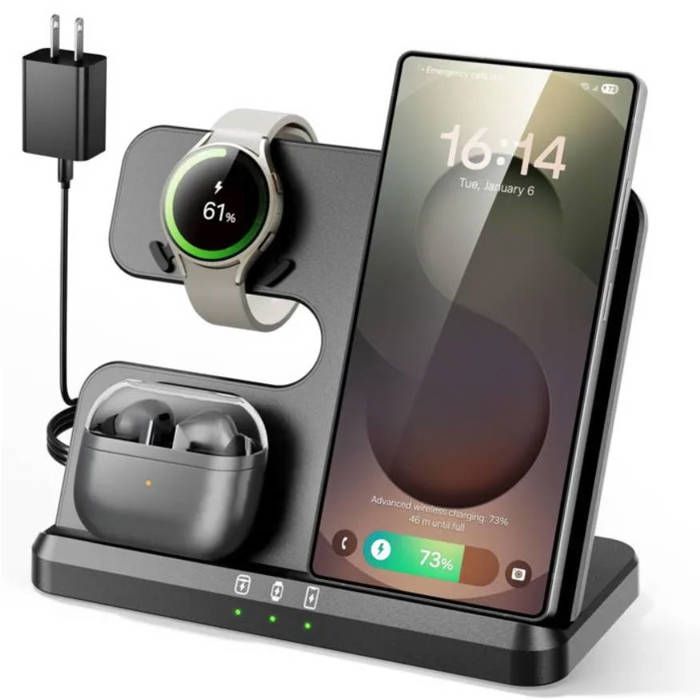Station de Charge Samsung 3 en 1 JIAOHXZDJ Sans Fil Qi 15W pour Galaxy S25 Watch 8 Buds Noir Station de Charge Samsung 3 en 1 JIAOHXZDJ Sans Fil Qi 15W pour Galaxy S25 Watch 8 Buds Noir