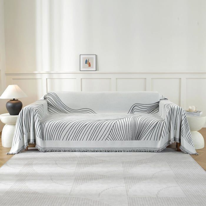 Housse De Canapé 3 Places 180×340Cm Protection Sofa Jete De Canape Grande Taille Épaisses Housse Universelle Four Seasons Dé[CA16]
