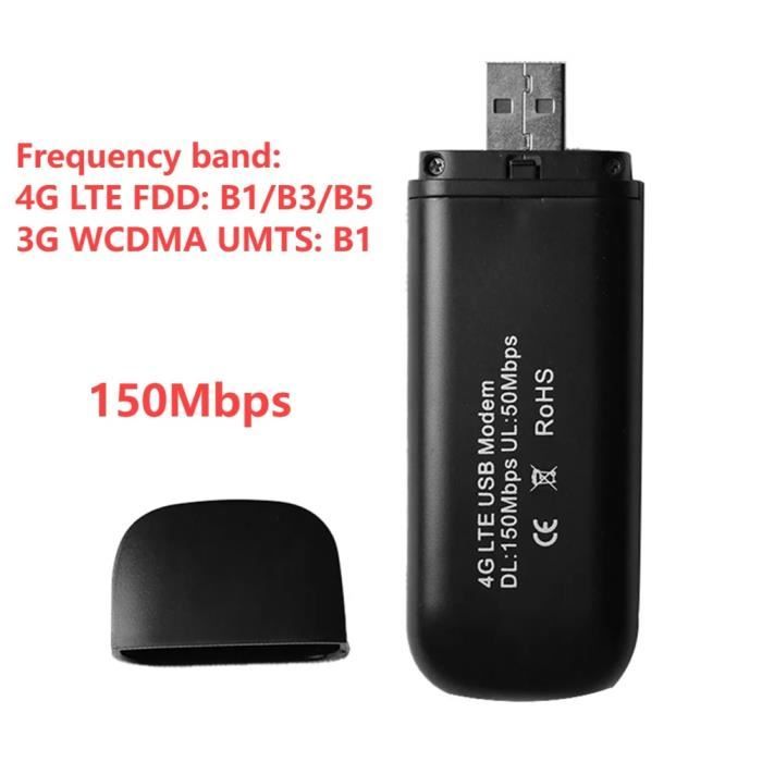 Modem 3G/4G USB Portable - Clé USB 100MB - Compatible Tim, Tre, Vodafone, Iliad