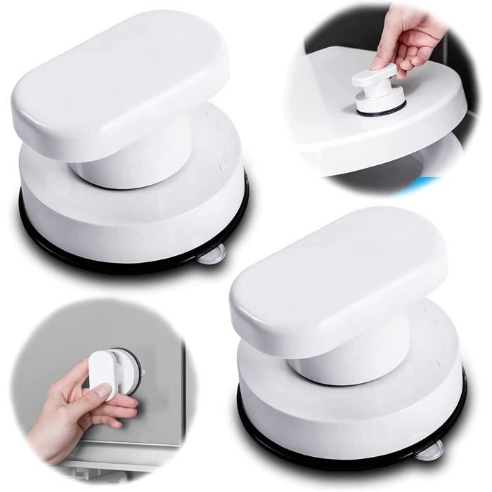 Poignée Ventouse 2Pcs, Poignée Ventouse pour Porte Vitrée avec Forte