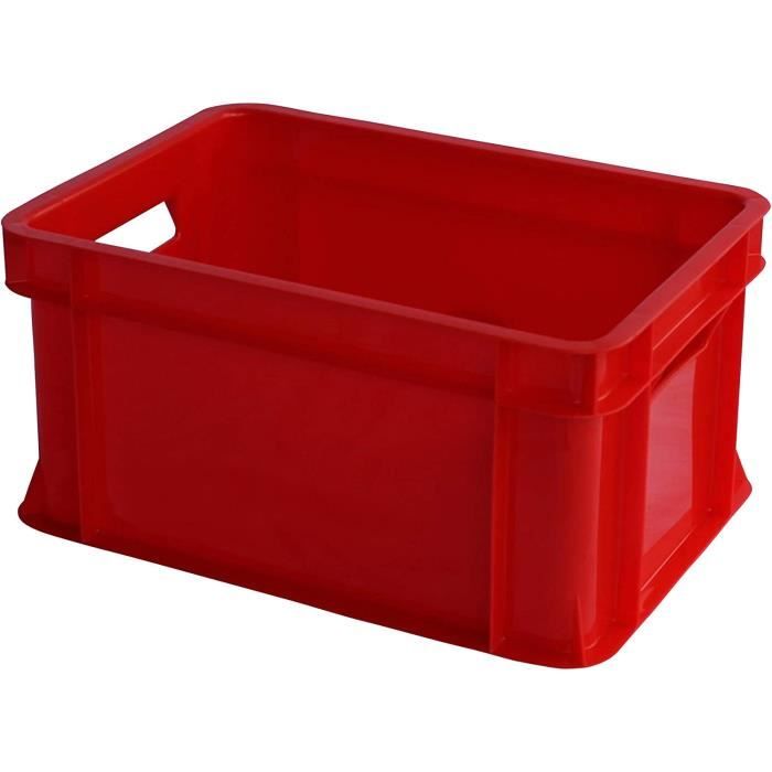 Petite caisse de rangement plastique ouverte 145x385x210mm couleur rouge  (Nesta box 7L)
