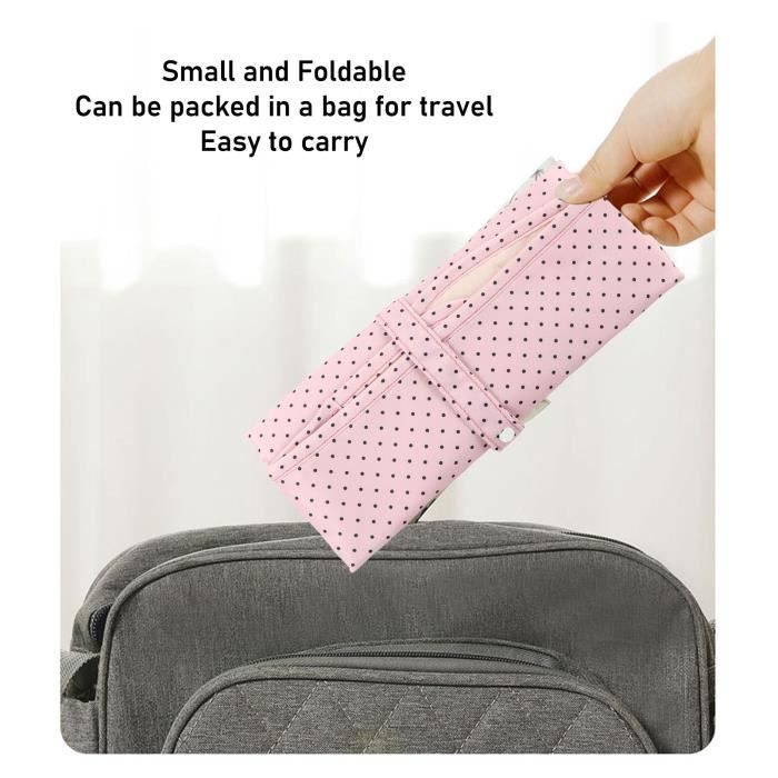 Matelas à Langer Pliable Imperméable - Portable, Lavable, Avec Autocollants Magiques - Taille 31x21 Cm - 4