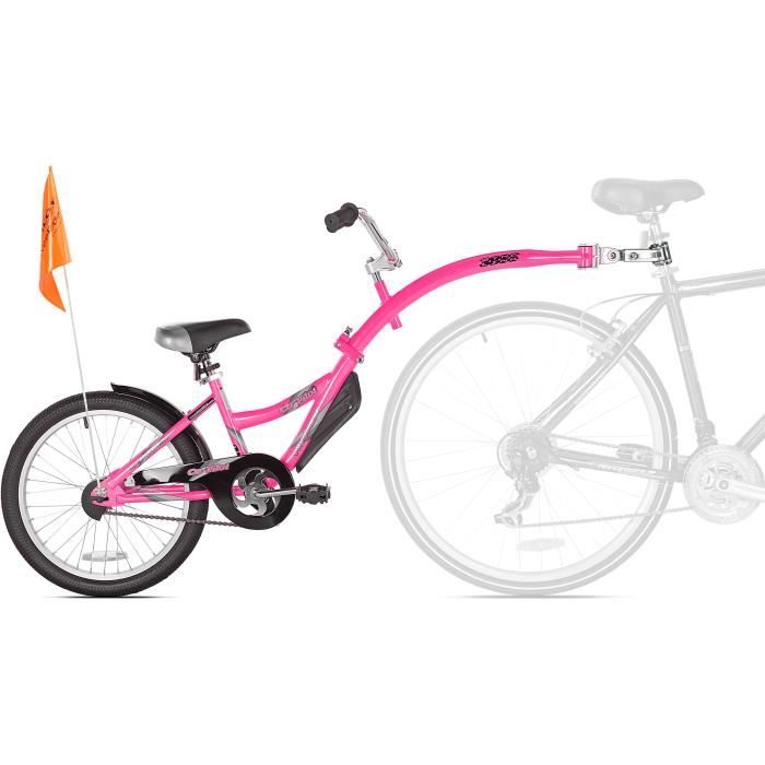 Remorque à vélo WEERIDE COPILOT Rose - Trailerbike fort et luxueux pliable