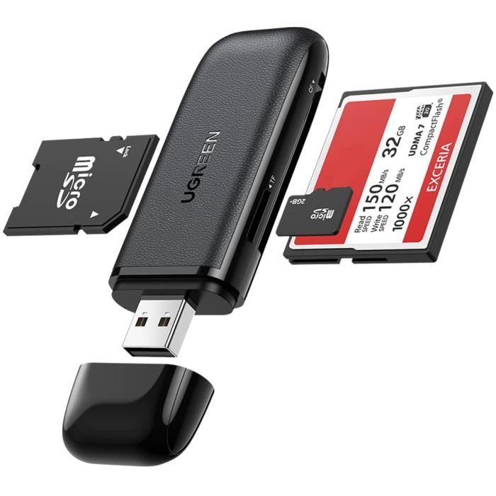 UGREEN 4 en 1 Lecteur de Carte USB C vers SD Micro SD TF CF Compact
