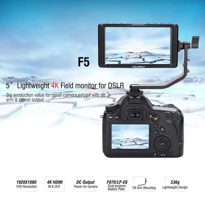 Reflex numérique vidéo Moniteur, Moniteur vidéo Full HD 1920x1080 F5 5K 4K HDMI Feelworld sur un appareil photo numérique-TIP