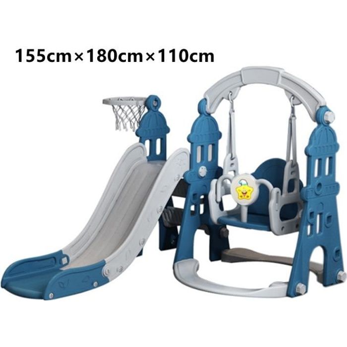 Balançoire Toboggan Basket 3 en 1, matériaux écologiques, Aires de jeux