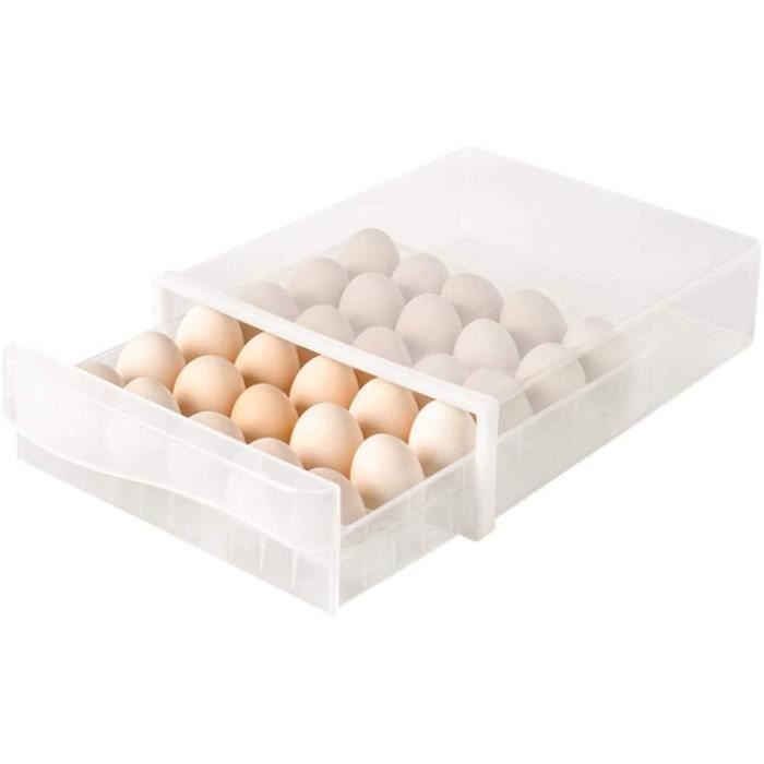 Boîte à œufs Avec Tiroir Les Congélateurs Boite a Oeufs en Plastique 24 Grille Boite Rangement D'oeufs Cuisine Convient pour Les Réfrigérateurs La Vaisselle Boîte Rangement D'oeufs