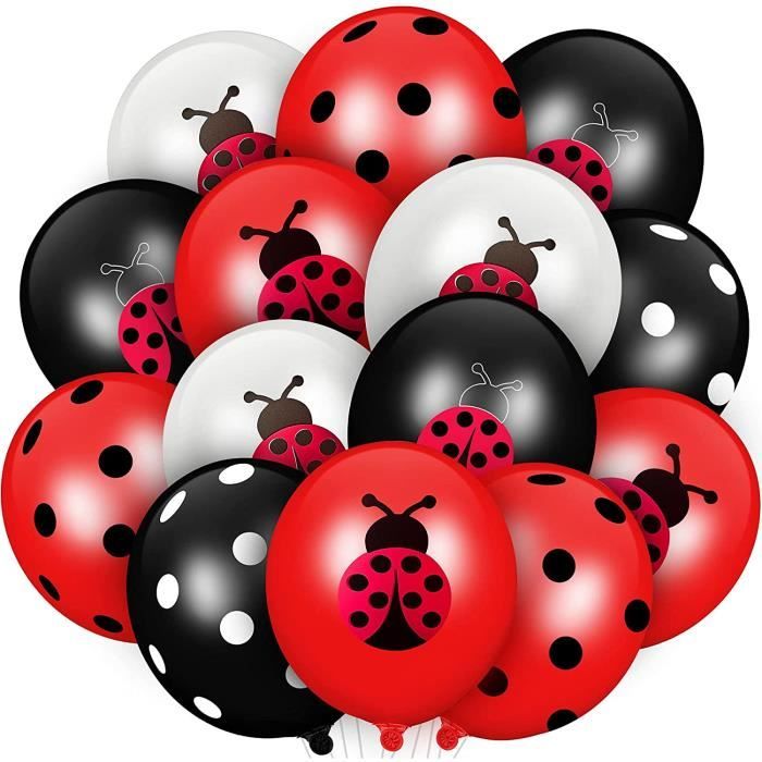 48 Pieces Ballons De Coccinelle Ballons Latex 12 Pouces Ballons A Pois Noirs Blancs Fournitures Fete Pour Fete Anniversaire C 952 Cdiscount Maison