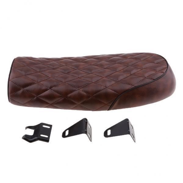Qiilu Moto Siège, PU En Cuir Vintage Café Racer Siège