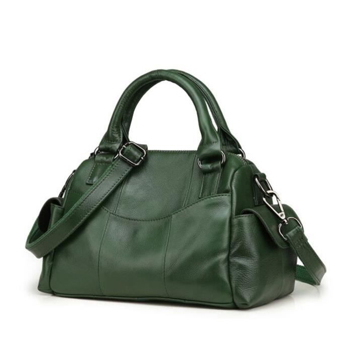 sac cuir vert