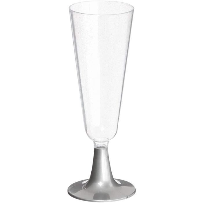 Secret de Gourmet Lot de 12 flûtes à champagne jetables avec pied