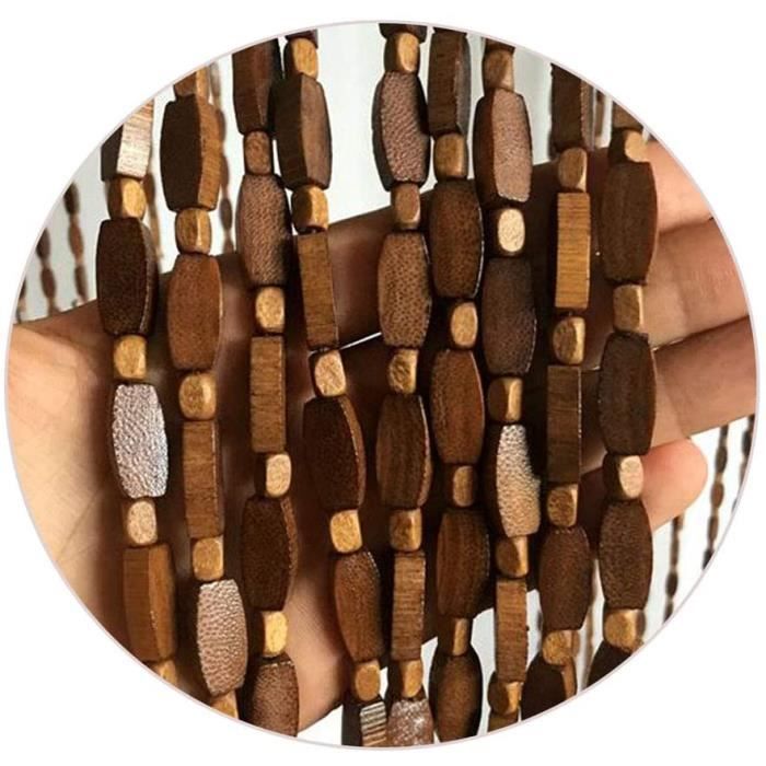 Rideau perlé en Bois pour Porte, Rideau de Perles séparateur de pièce, Rideaux d