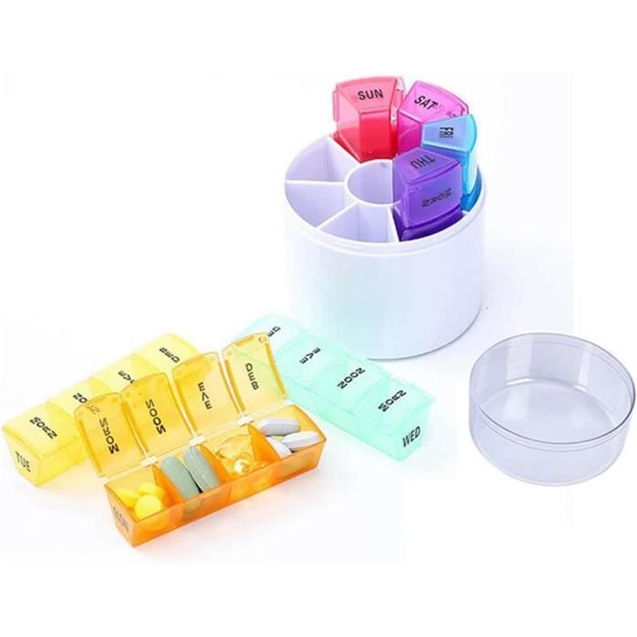 Accessoires Médicaux - Lyper Pilulier Hebdomadaire Rond 7 Jours 28 ...