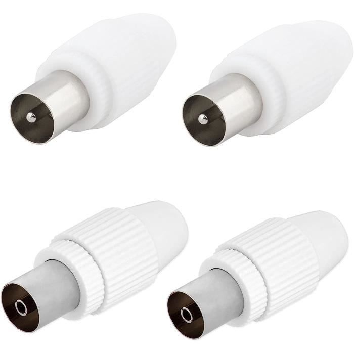 Câbles Coaxiaux Rpanle Adaptateur Coaxial Tv Connecteur Câble Antenne (2x Vers D antenne 2x