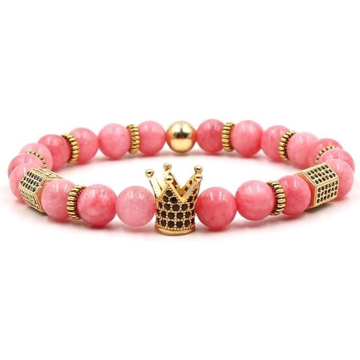 Bracelet élastique en perles de pierre naturelle de 8 mm en