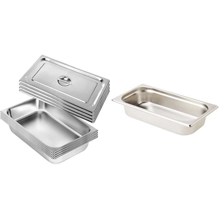 Lot De 3 Récipients En Inox Rectangulaires - Avec Couvercle, 17.2x16.2x10 Cm - Pour Four, Rangement Et Congélation
