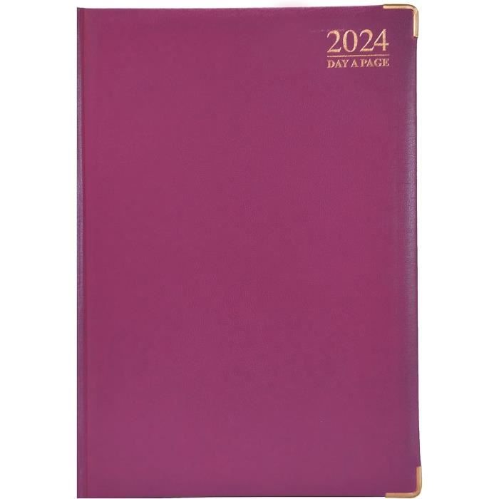 Agenda 2024 2024 Format A4 Violet Un Jour Par Page Rembourré Sur Le Devant  Et Couverture Rigide, Bords Dorés[u5347] - Cdiscount Beaux-Arts et Loisirs  créatifs