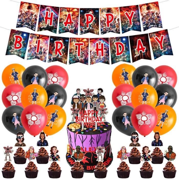 Déco Anniversaire 26 Pcs, Ballon Anniversaire, Bannière Joyeux Anniversaire, Décoration Gâteau