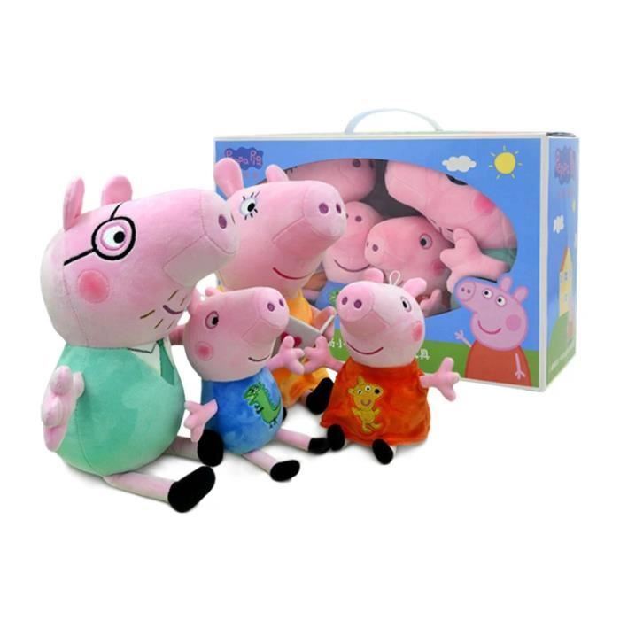 Peluche Peppa Pig - Lot de 4 - Matériaux Doux et Durables - Taille Adaptée aux Enfants