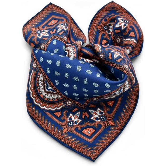 Carré En Soie Mûrier 100% - 68x68cm - Imprimé Oiseaux Et Fleurs - Écharpe Multifonction Femme Vintage