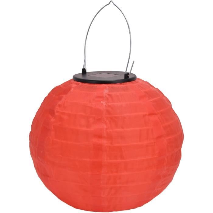 6 Lanternes Rondes En Papier Décoration Fête - 20 Cm, Métal, Blanc/Rouge, Faciles à Assembler