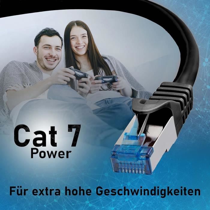 BIGtec 10 Stuks CAT.7 Gigabit Patchkabel – 0,25 Meter, Wit, Koperen Kern, S/FTP Afgeschermd – Perfect Voor Thuisnetwerk Of Serverkast
