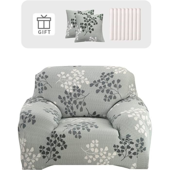Housse De Canapé élastique Motif Floral En Relief – Protection Universelle – Polyester-élasthanne – Neuf