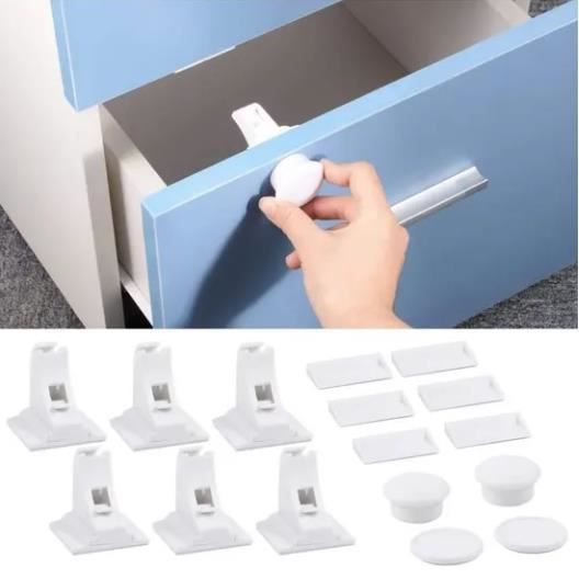 Bloque Porte Magnétique BabyDan Mag Lock – Sécurité Enfants Pour Armoires & Tiroirs | Blanc, Adhésif