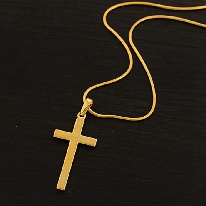 Hommes Femmes Charme couple Multicouche Pendentif Croix Collier chandail clavicule chaîne