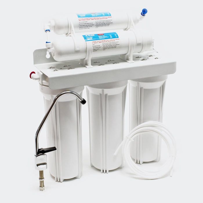 Tappwater EcoPro Compact Filtre à Eau Robinet - Plus Petit Filtre 5 Étapes Nanotechnologie + 6 Cartouches